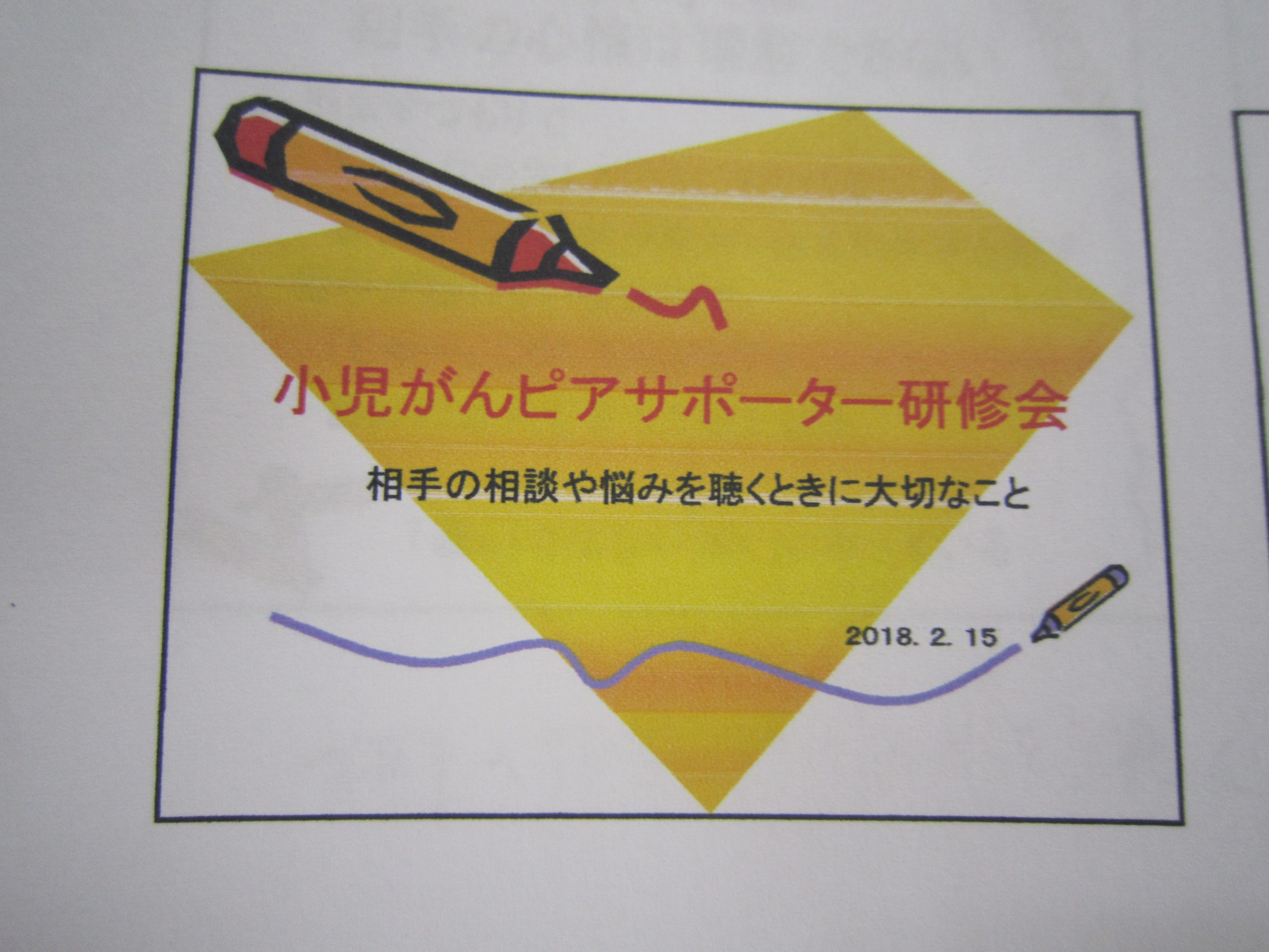 2018年2月15日（第2回）　小児がんピアサポーター研修会