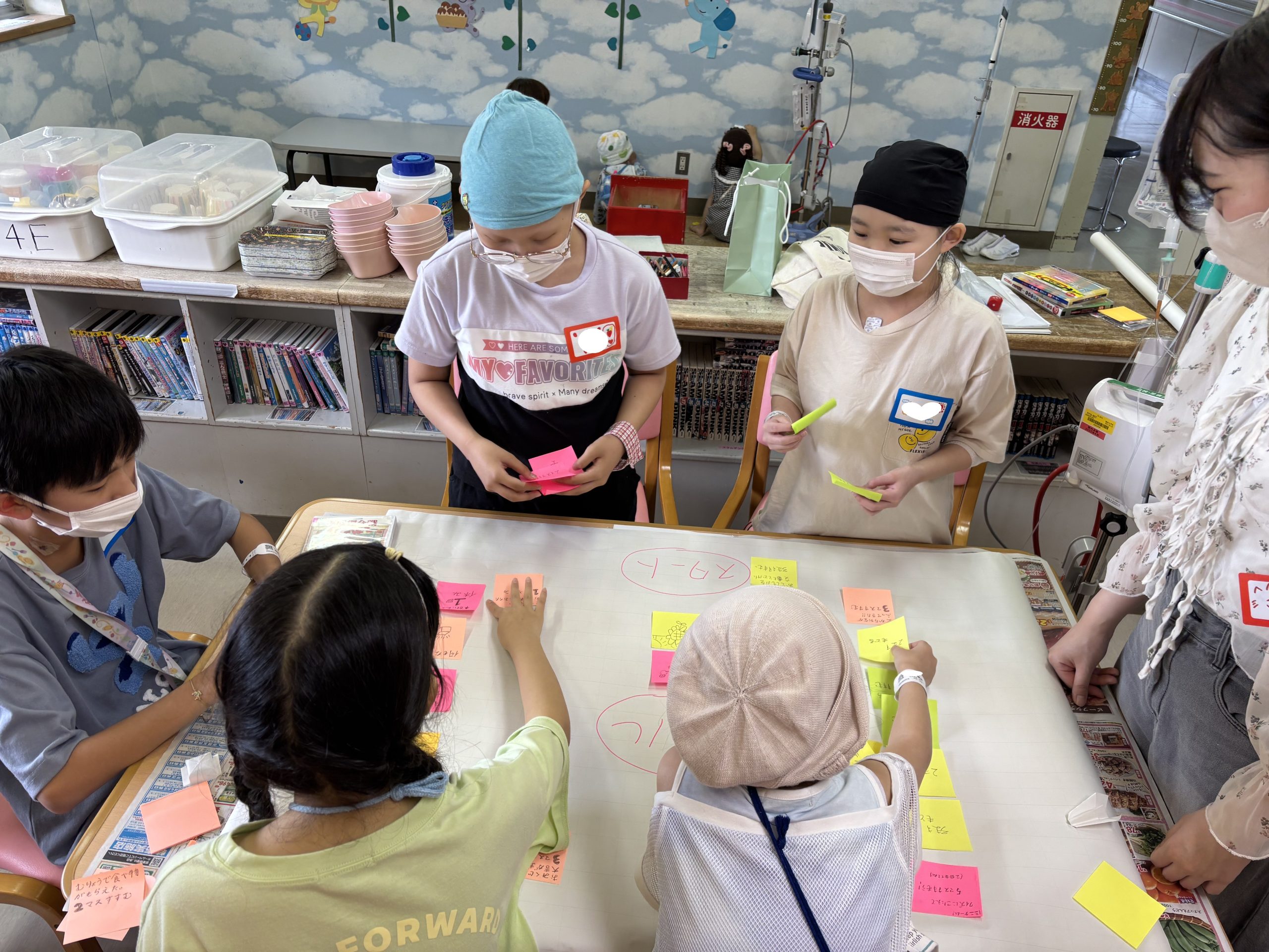 8月6日　千葉県こども病院　大学生とのすごろく作り