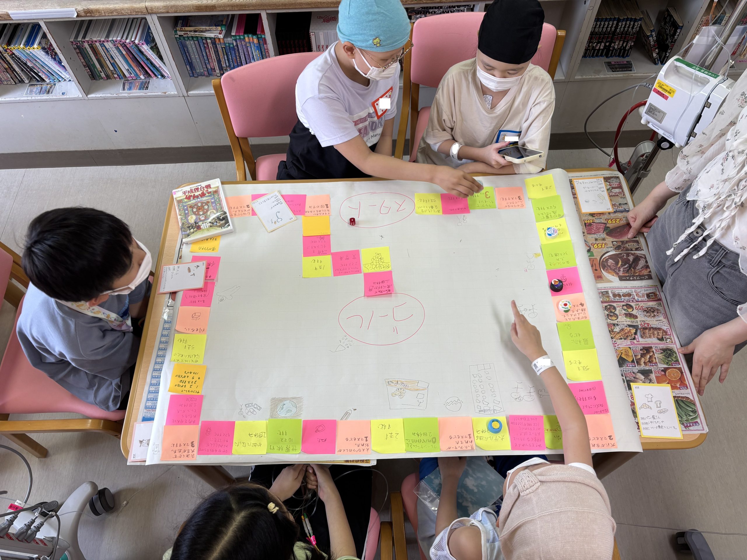 8月6日　千葉県こども病院　大学生とのすごろく作り