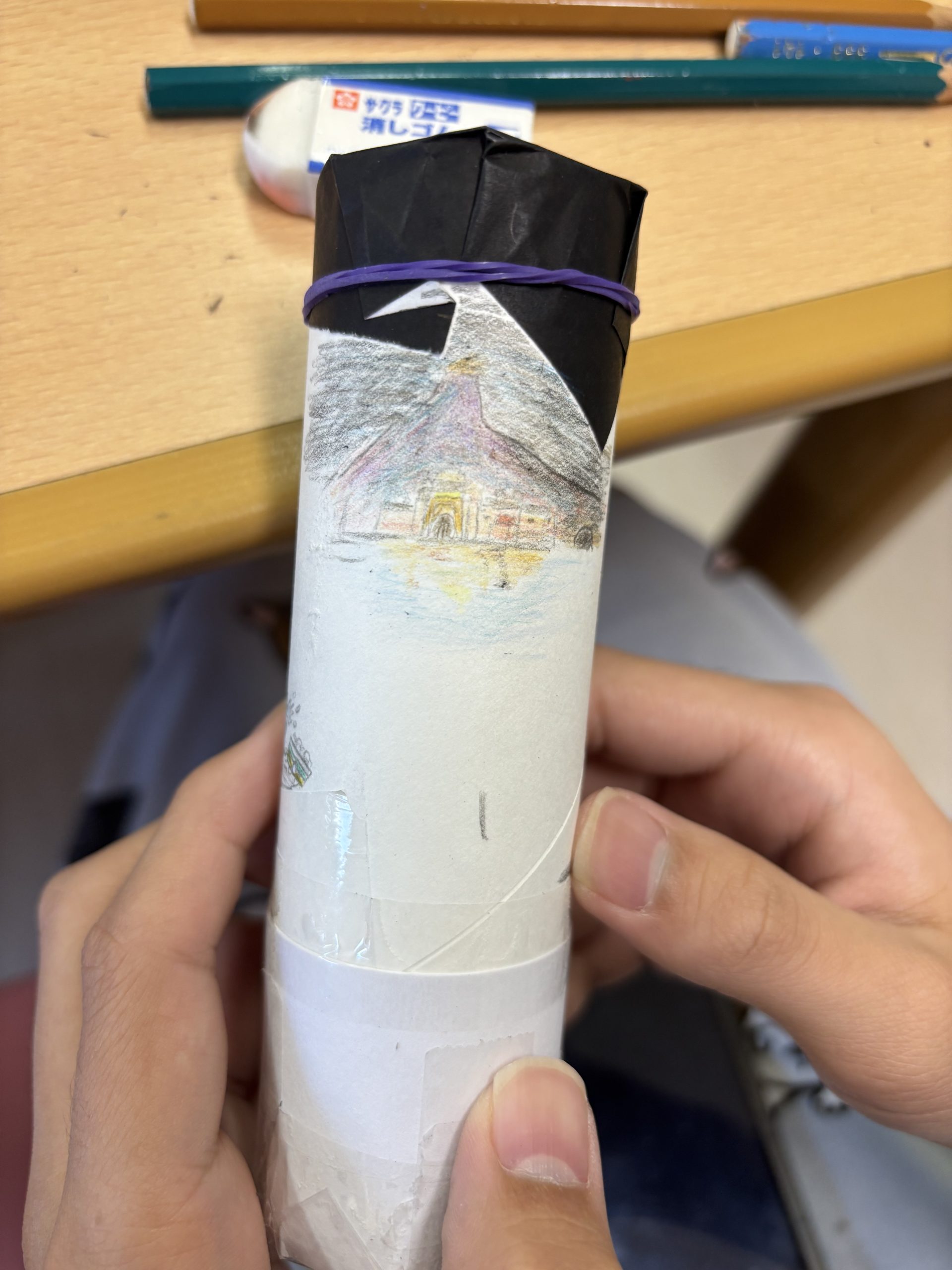 8月13日　千葉県こども病院　大学生との万華鏡作り